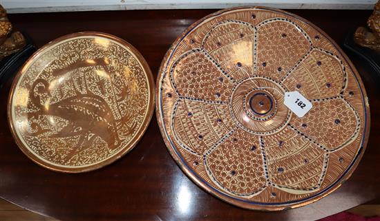 Two Spanish lustre dishes